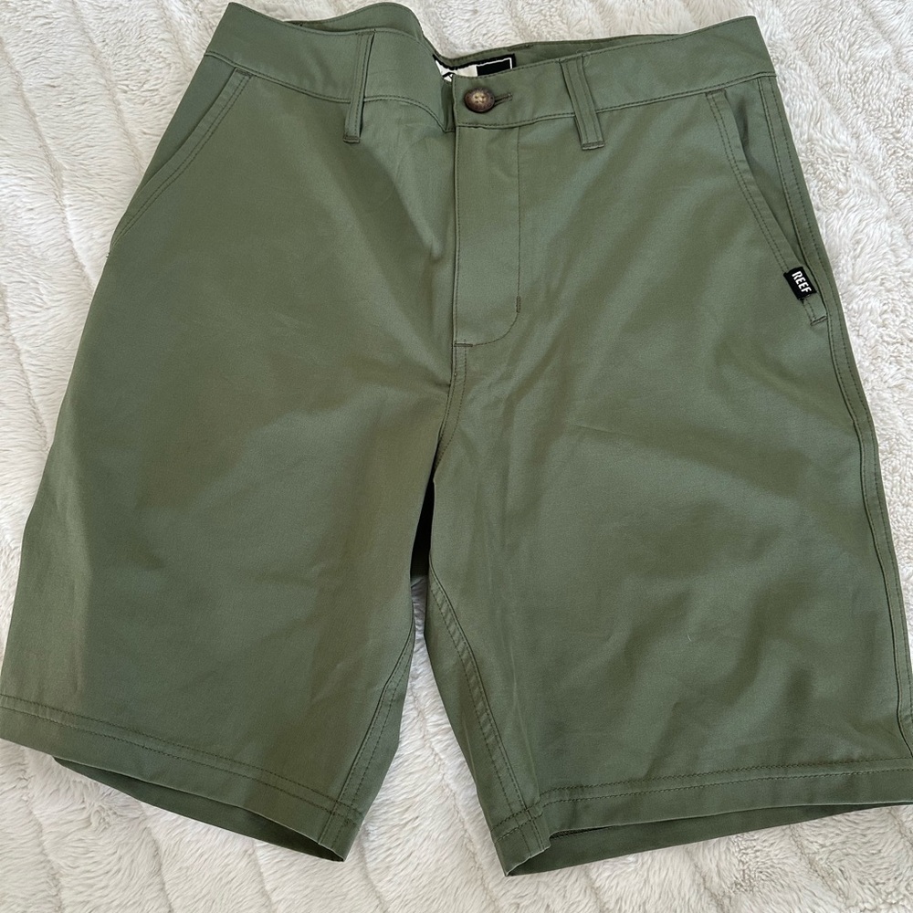 Reef Green Flat Front Shorts
